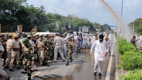 Haryana Police Use Water Cannons To Disperse Farmers In Jhajjar