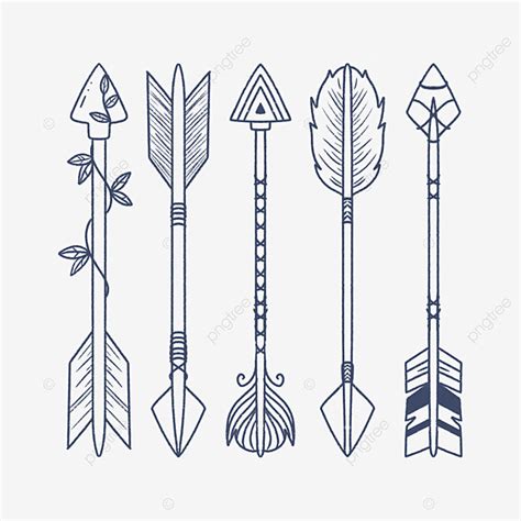 Simple Boho Arrow Set Illustration In Transparent Background Boho