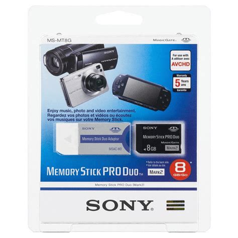 Sony Memory Stick Pro Duo Mark2 記憶卡 8GB MS MT8G 價錢規格及用家意見 香港格價網