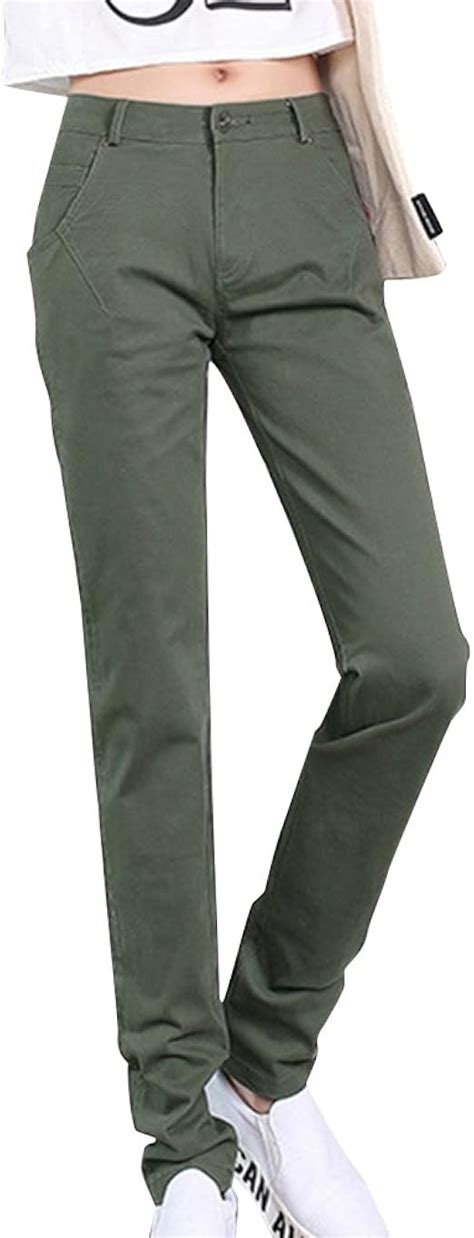 Shifan Gro E Gr En Damen Chino Hose Gerades Bein Stretch Freizeithose