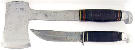 Western Hatchet And Hunter Set 3 Stacked Leather American Edge Knives