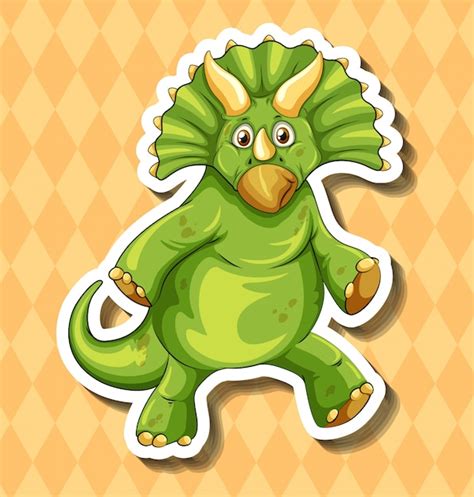 Free Vector | Green dinosaur on orange