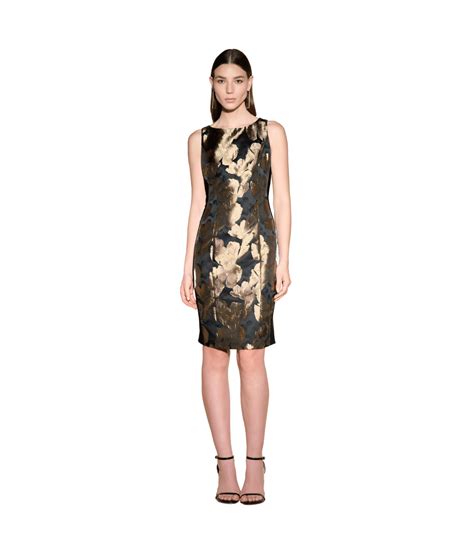 Joseph Ribkoff Floral Jacquard Sleeveless Dress Muskoka