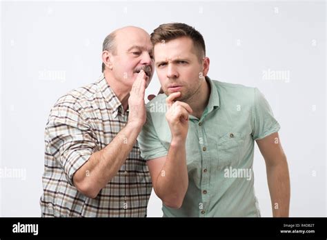 Mature Father Ans Son Having Some Secrets Stock Photo Alamy
