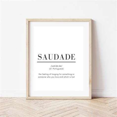 Saudade Definition Print Printable Saudade Word Love Etsy