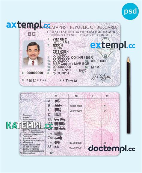 Sample Bulgaria Driving License Template In Psd Format Fully Editable