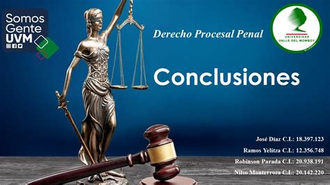 Conclusiones Derecho Procesal Penal Derecho Abogado Leyes