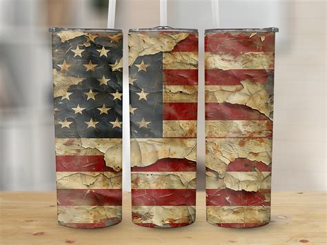 Distressed American Flag Tumbler Wrap Digital Download Patriotic Png