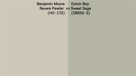 Benjamin Moore Revere Pewter HC 172 Vs Dutch Boy Sweet Sage DB552 3