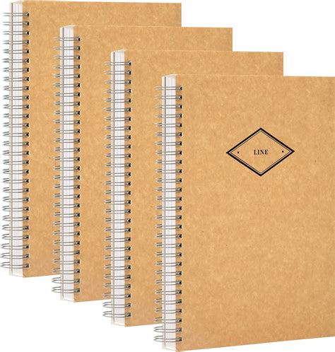 4 Pack Spiral Notebook Bulk Sketchbooks Ruled Journal