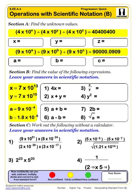 Multiplying Scientific Notation Worksheet