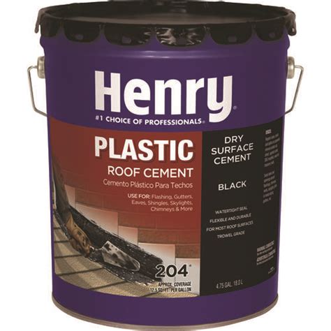 Henry He204071 Plastic Roof Cement Black Liquid 5 Gal Can