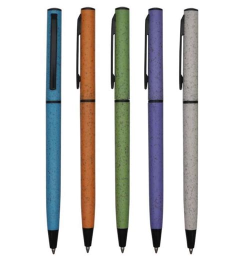 Slim Twist Wheat Straw Ball Pen With Custom Logo Printing Pen And