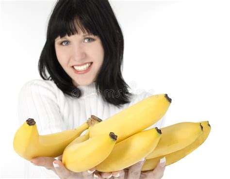 Bananas Stock Image Image Of Women Hold American Caucasian 617789