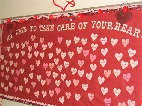 101 Ways To Keep Your Heart Healthy Bulletin Board Pe Bulletin Boards Pinterest Valentines