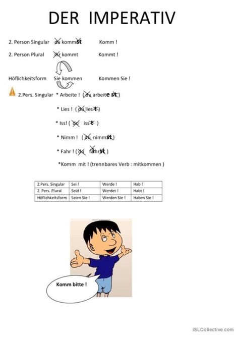 145 Imperativ Deutsch DAF Arbeitsblätter pdf doc