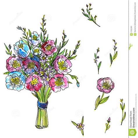 Flowers Bouquet Drawing at GetDrawings | Free download