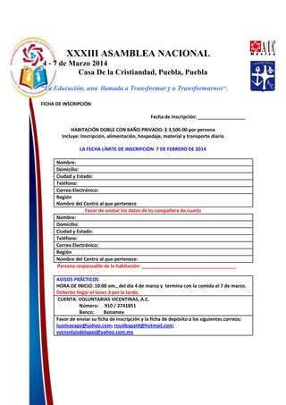 Ficha Inscrip Xxxiii Asamblea Nacional Pdf