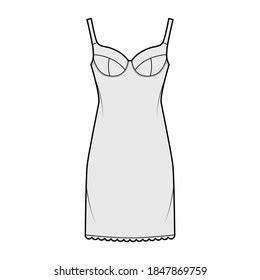 Sketch Lingerie Sexy Nightgown Vector Illustration Stock Vector