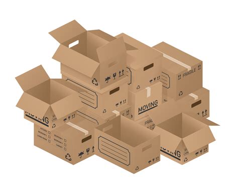 Pile Of Boxes Open And Closed Brown Carton Cardboard Boxes With