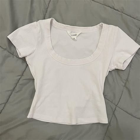 Glassons Women S White Crop Top Depop