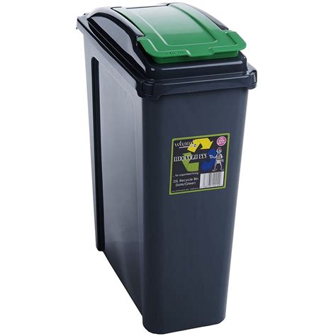 25L 50L Plastic Recycle Recycling Bin Lid Kitchen Rubbish Dustbin ...