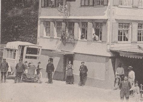 Gasthaus z Hörnli mit Postauto St Peterzell 1921 Kaufen auf