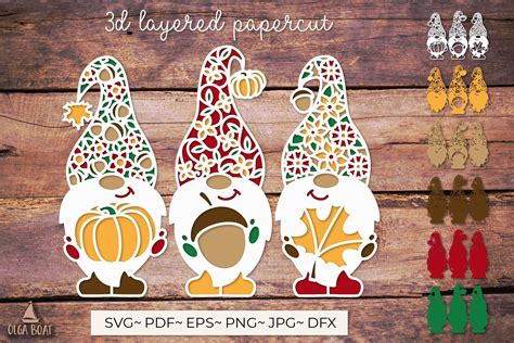 Thanksgiving Gnomes 3d Fall Gnome Svg By Olga Boat Thehungryjpeg