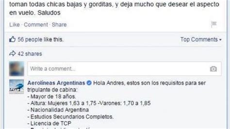 Leé La Aplaudida Respuesta De Aerolíneas Argentinas A Un Pasajero Que Pedía Azafatas Más Lindas