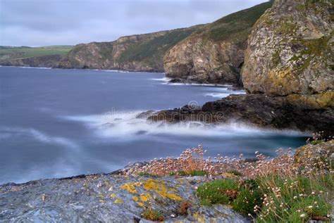 Cliff View Seascape Cornwall Uk Stock Image Image Of Land Nature