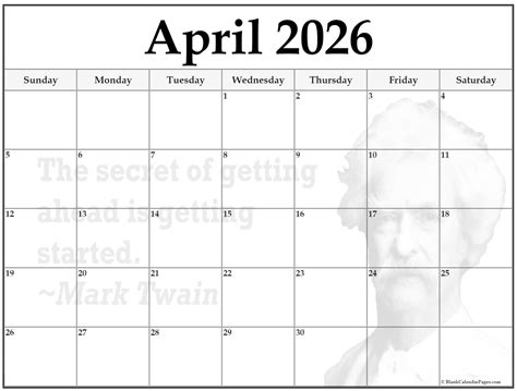 24+ April 2026 quote calendars