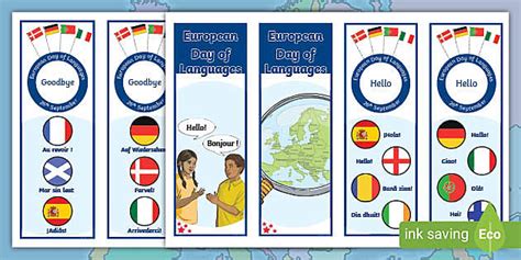 👉 European Day Of Languages Bookmarks Professor Feito