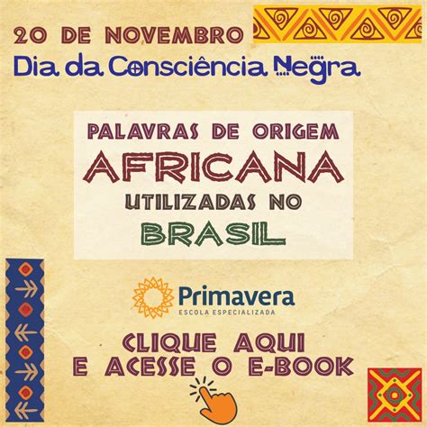 Palavras De Origem Africana Para Trabalhar Os Alunos Ensinar