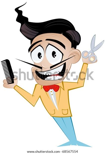 Funny Cartoon Barber Stock Vector (Royalty Free) 68567554