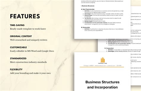 Business Structures and Incorporation Template in Word, Google Docs ...