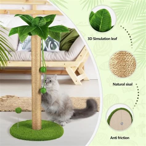 Griffer Pour Chat 78Cm Poteau À Arbre À Chat Corde De Sisal De Haute