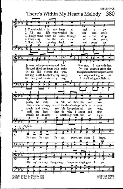 Theres Within My Heart A Melody Digital Hymn Sheet Music Key Of A Flat