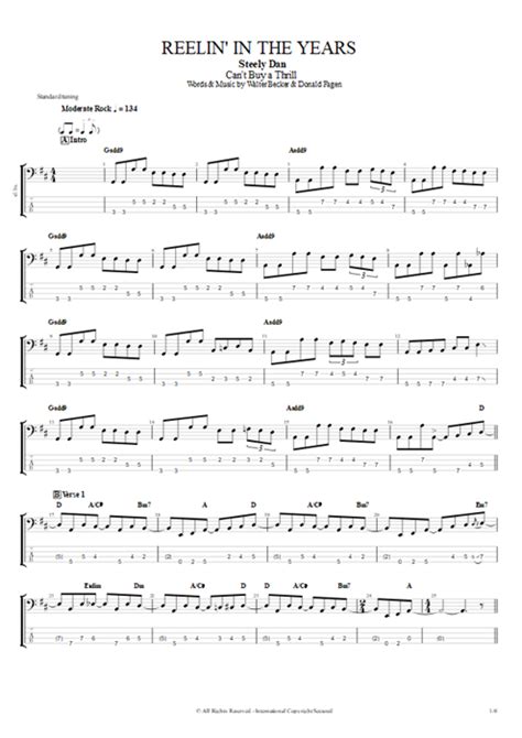 Tablature Reelin In The Years De Steely Dan Guitar Pro Guitares Et