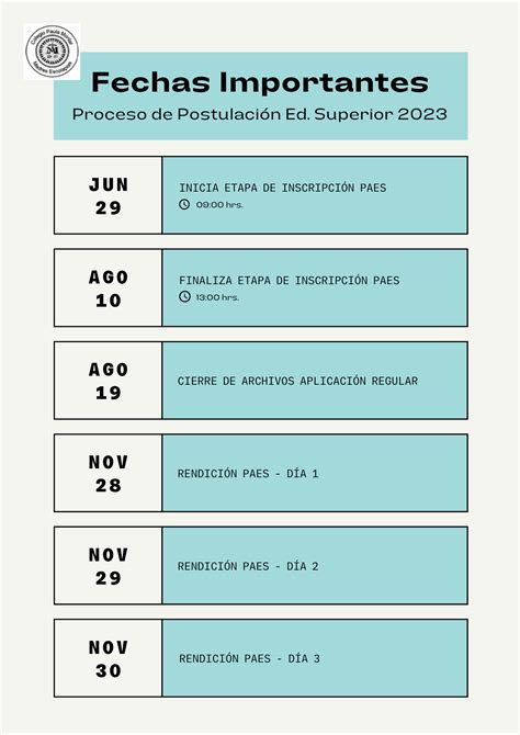 Fechas Importantes De Postulaciones Colegio Paula Montal San Clemente