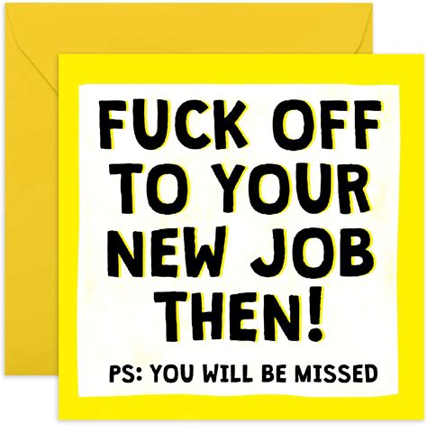 Central Funny Leaving Card For Collegue Fuck Off To Your New Job