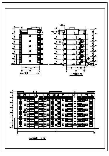 某六层澳园住宅小区住宅楼建筑施工cad图带跃层设计，共九张土木在线