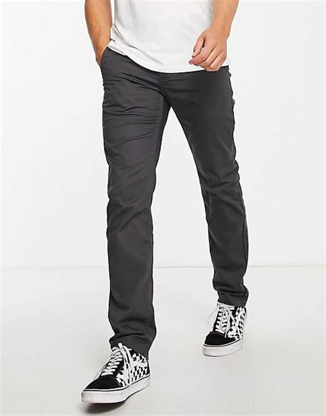 Vans Authentic Slim Fit Chinos In Grey Asos