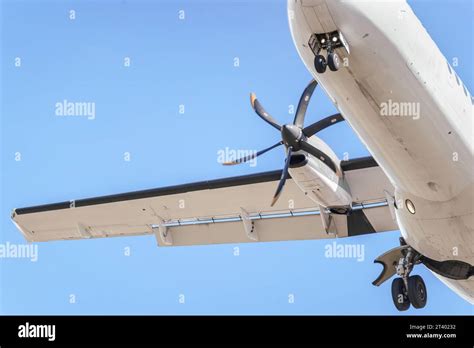 Details Of An ATR 72 Airplane A Twin Engine Turboprop Short Haul