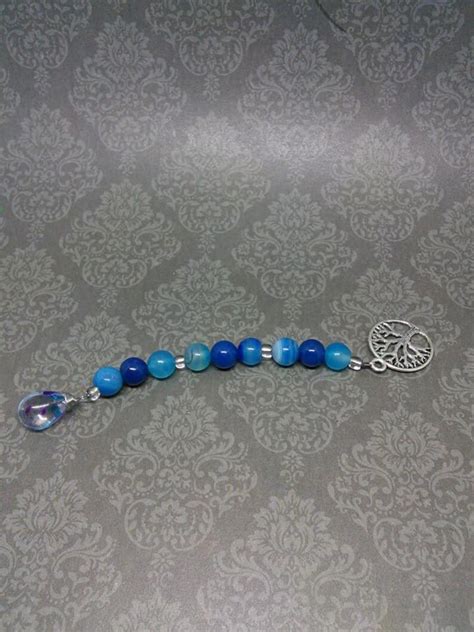 Wicca Blue Banded Agate Prayer Beads Meditation Beads Etsy