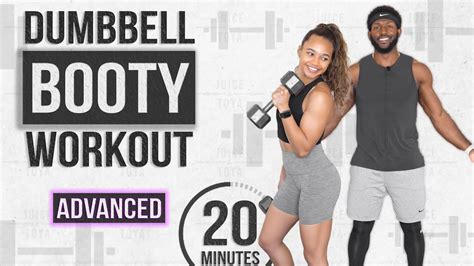 Minute Dumbbell Booty Workout Advanced With Modifications Youtube