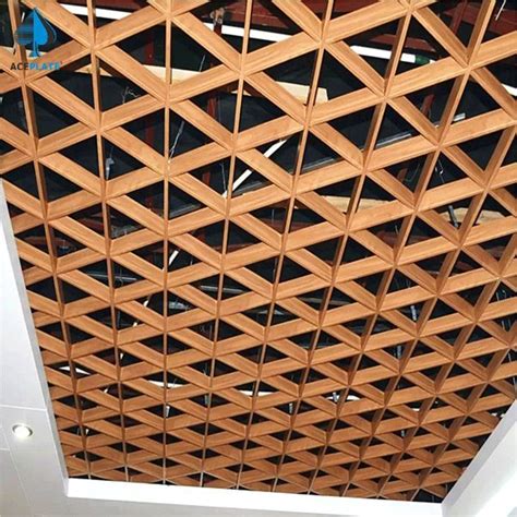 Wood Grain Open Cell False Ceiling Grid For Interior Decoration Grid