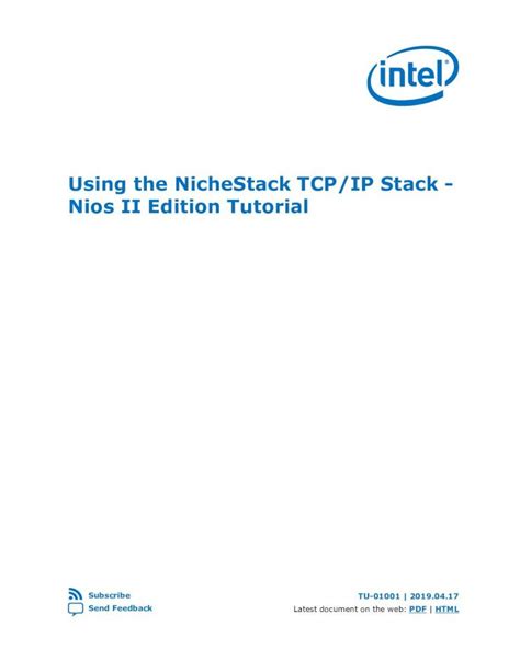 PDF Using The NicheStack TCP IP Stack Nios II Edition Tutorial