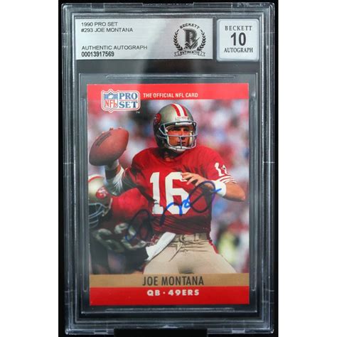 Joe Montana Signed Pro Set Bgs Pristine Auction