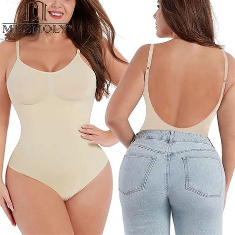 Missmoly Bodysuits Sem Costas Shapewear Tanga Controle Barriga