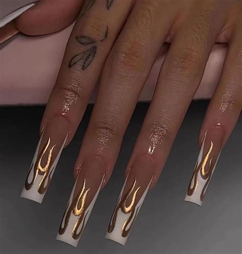 Amazon Babalal French Tip Press On Nails Long Square Fake Nails